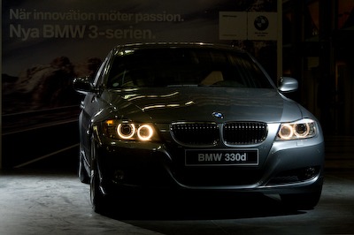 Reklambil Stockholm central, BMW&nbsp;3-serie...